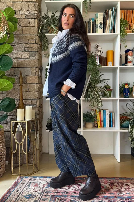 Ferguson Fair Isle Cardigan Navy